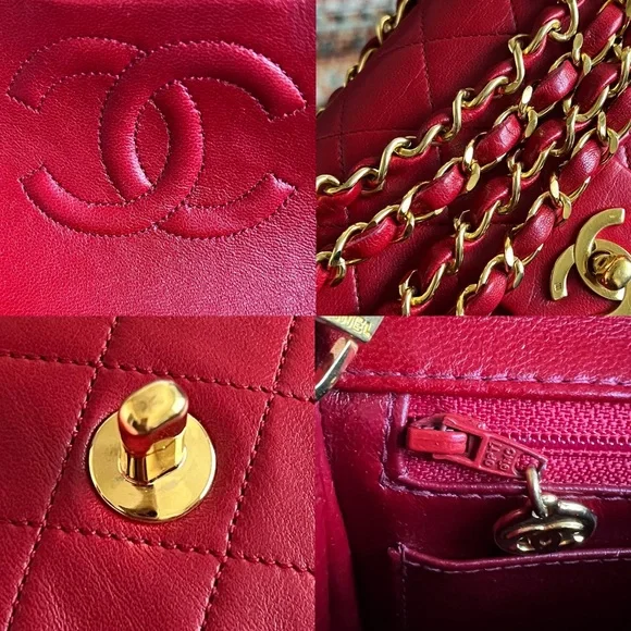 Chanel Classic Vintage Mini Red Square Flap Bag - Picture 9 of 11